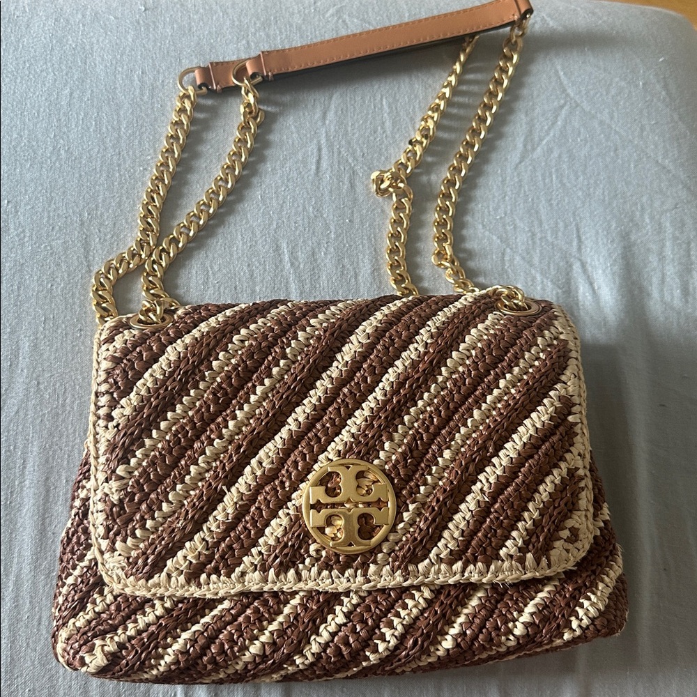 Tory Burch Brown and Cream Shoulder Bag